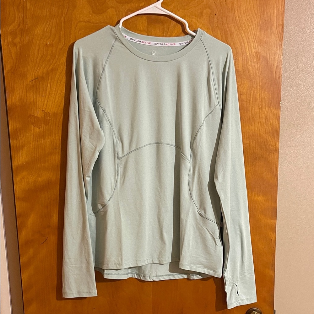 Women's Spider Light Blue Long Sleeve Top